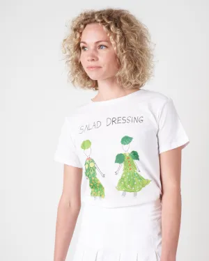 white tee - salad dressing
